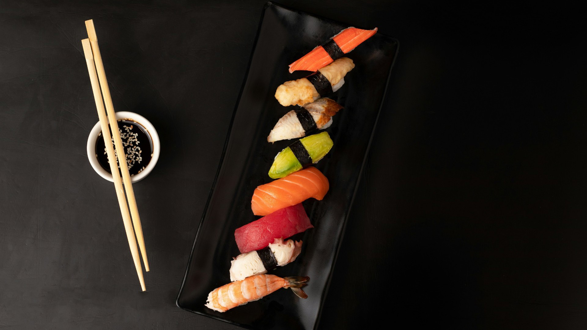 Tray of assorted Sushi - Image credit: Unsplash/Mahmoud Fawzy