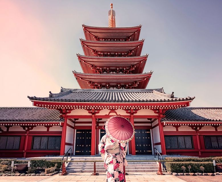 Woman in front of Temple - Tokyo, Japan