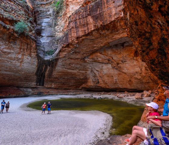 People sitting in caves