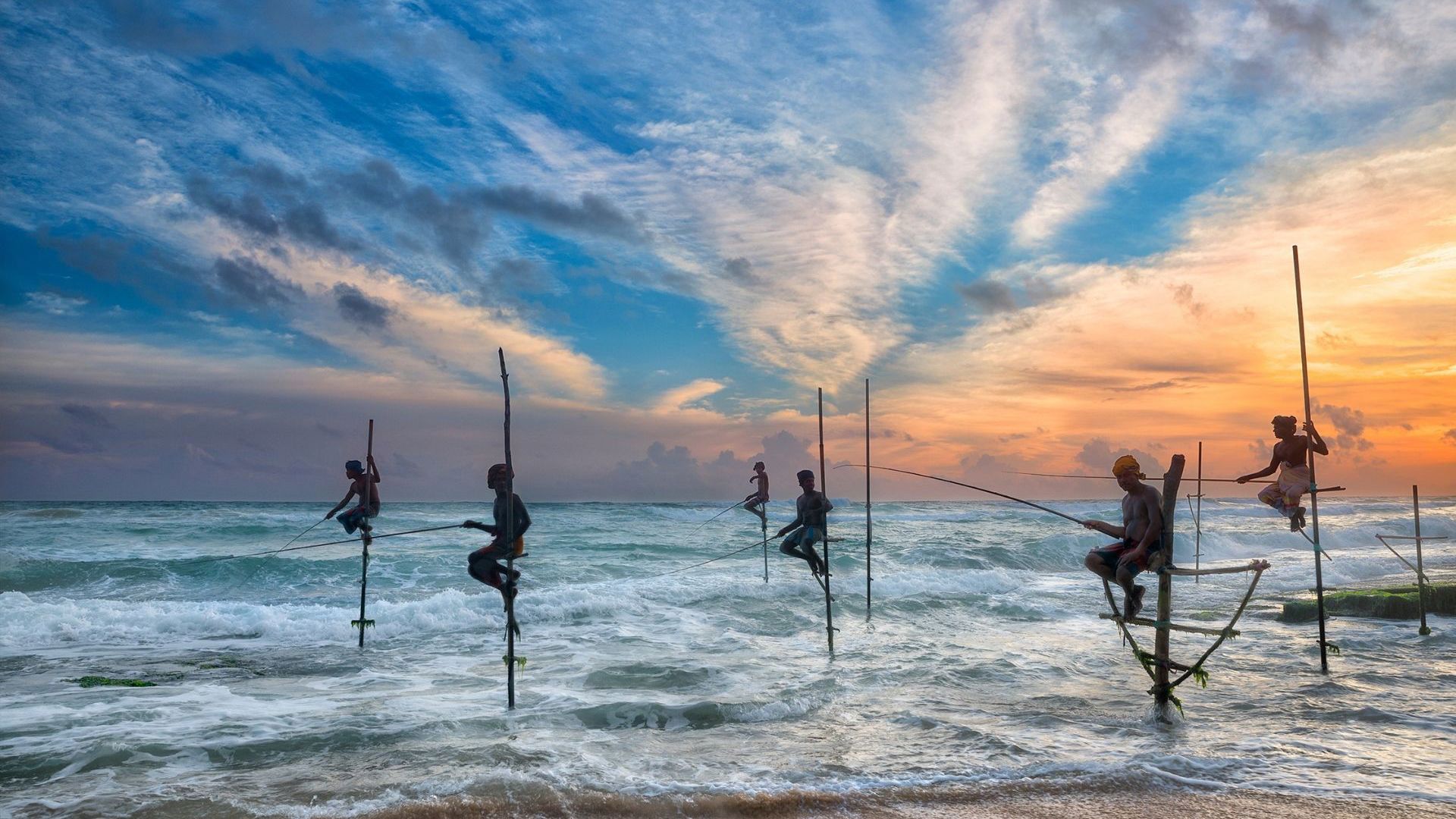 Stilt fishing in Sri Lanka. Image Credit: Shutterstock