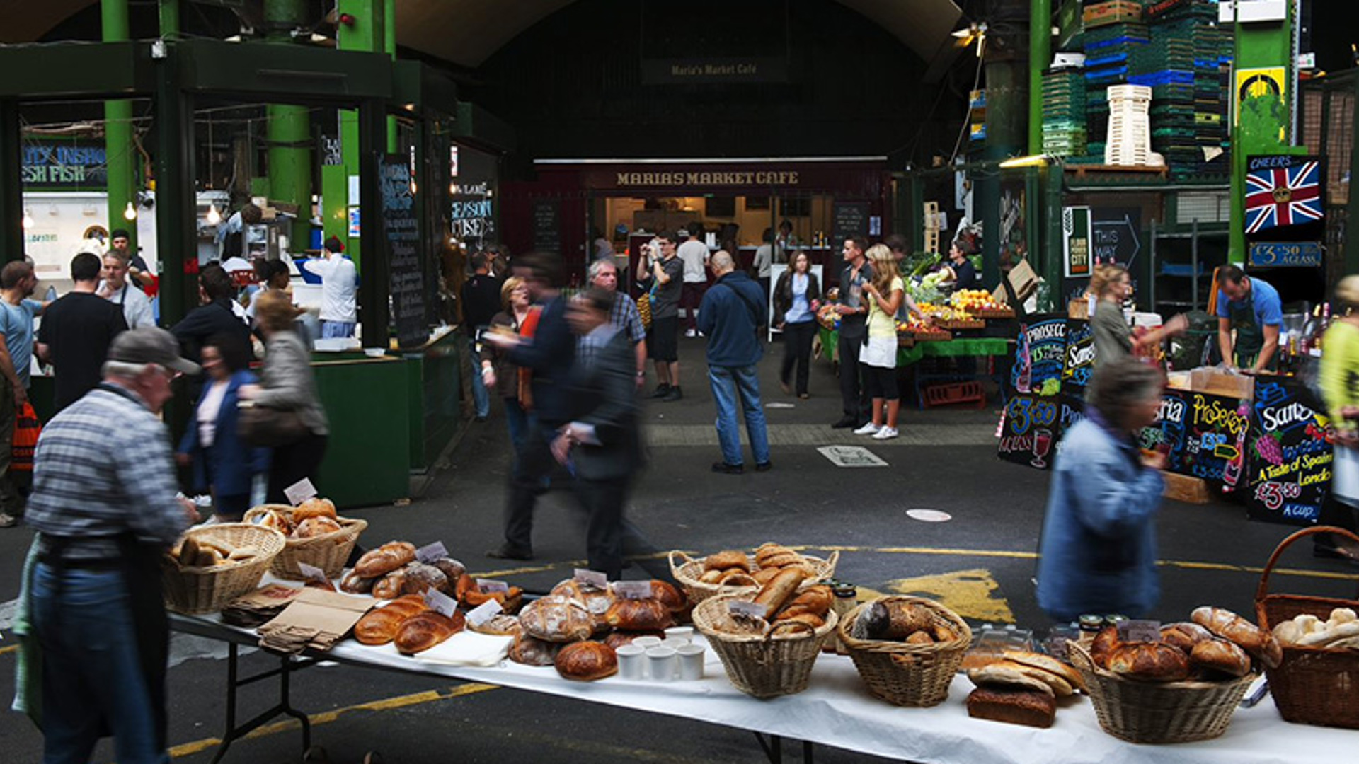 Borough fresh food market in London, England
