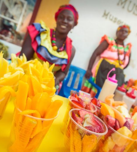 Fruit cups at the market
