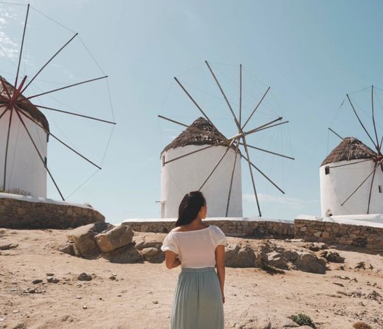 Celebrity in Mykonos Windmills