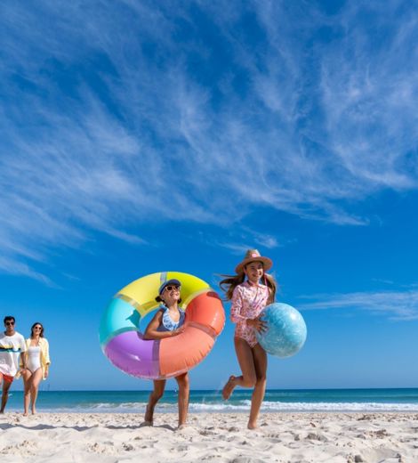 Kids on the beach in the Gold Coast