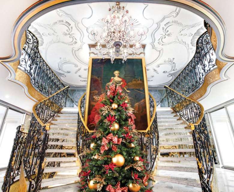 Uniworld Lobby at Christmas