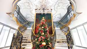 Uniworld Lobby at Christmas