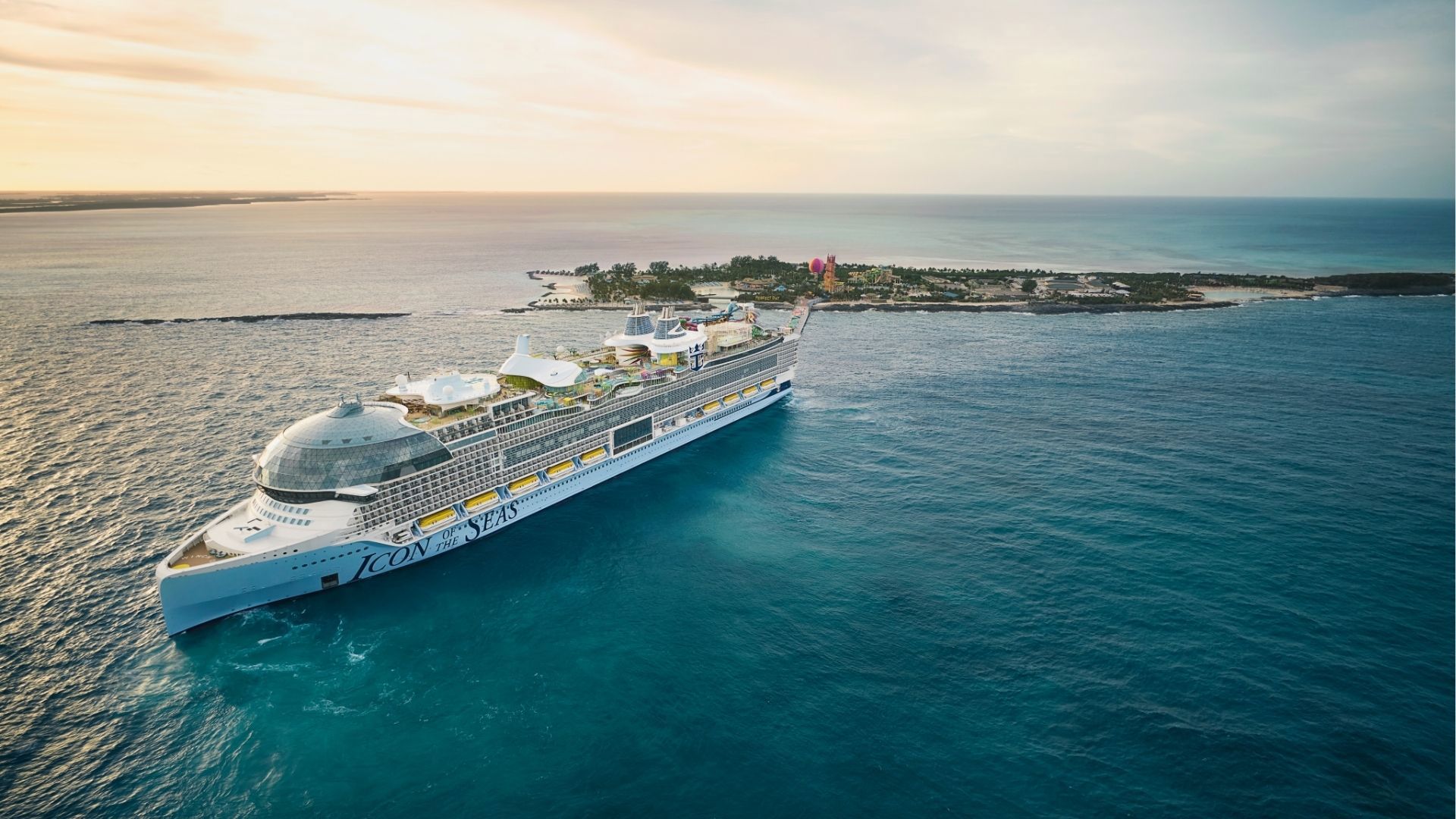 Ship Leaving Perfect Day At Cococay Island
