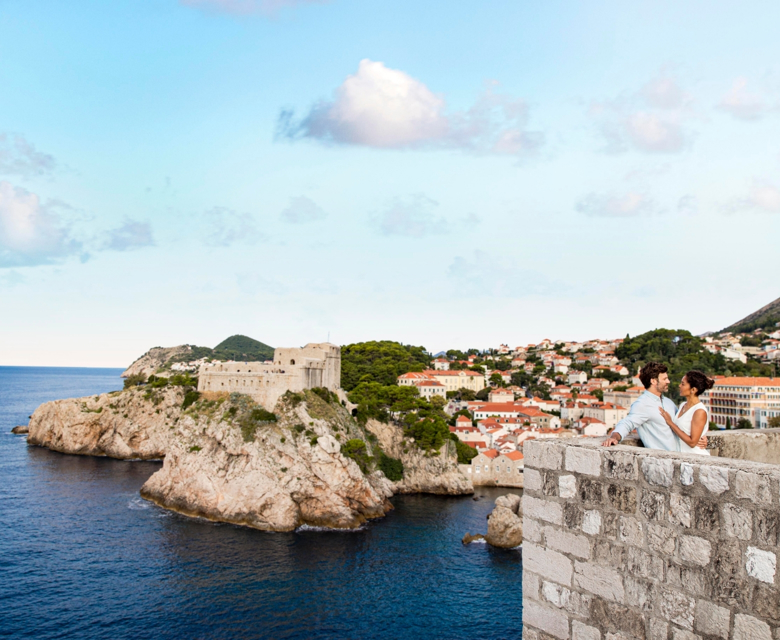 Couple In The City Wall Of Dubrovnik