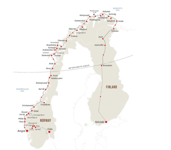 Helsinki To Oslo Map