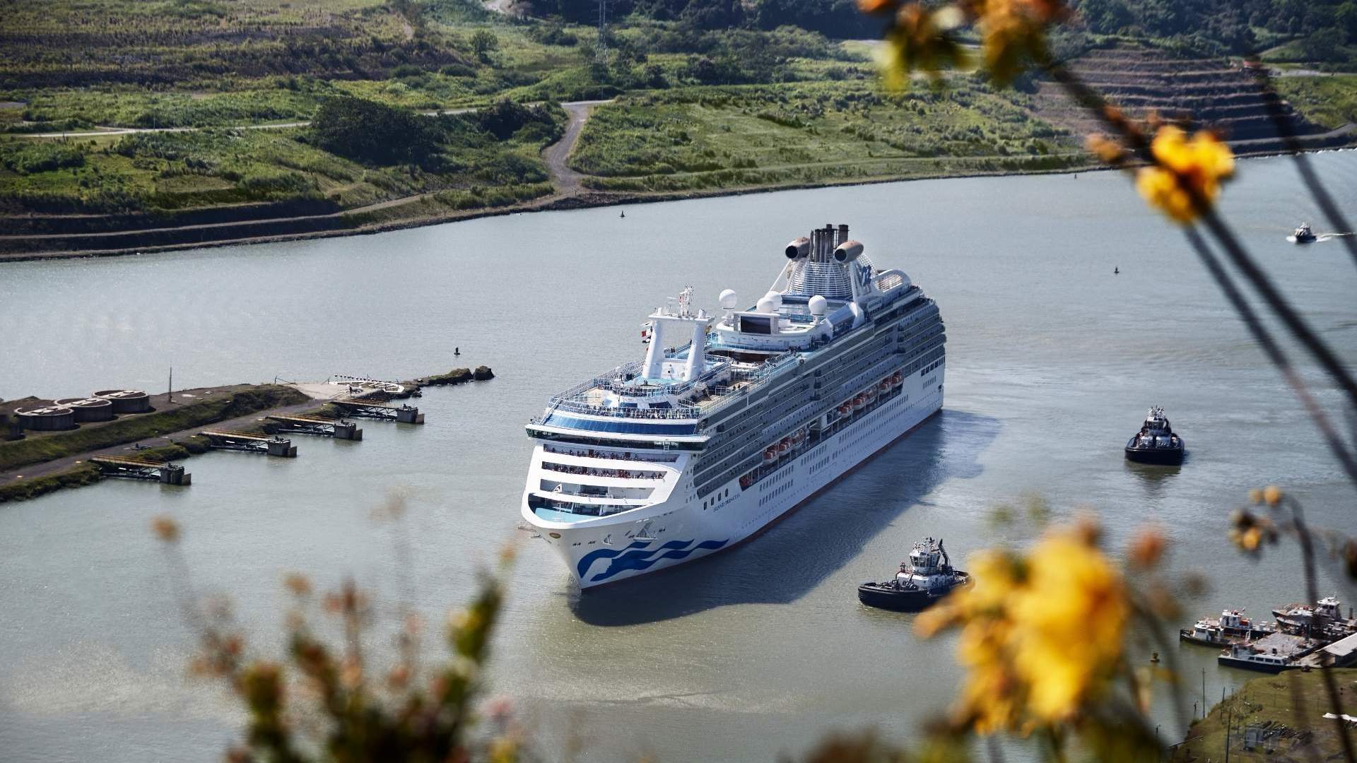 Princess cruising Panama Canal