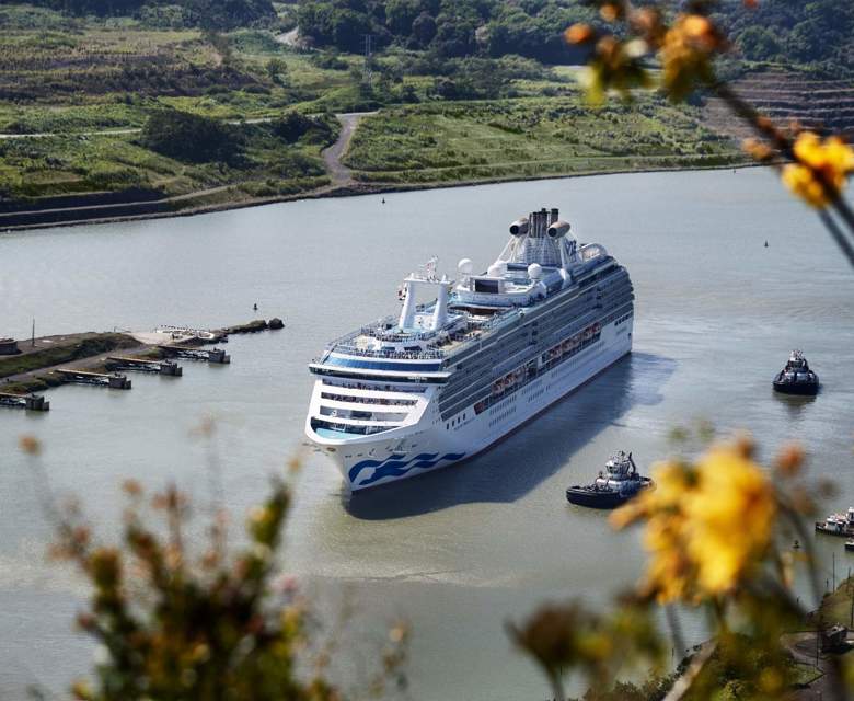 Princess cruising Panama Canal