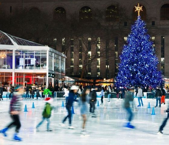 Ice skating at Christmas time