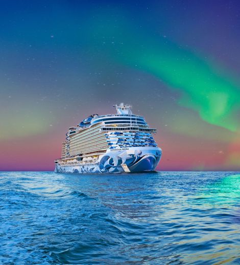 NCL Prima Iceland Northern Lights Vertical