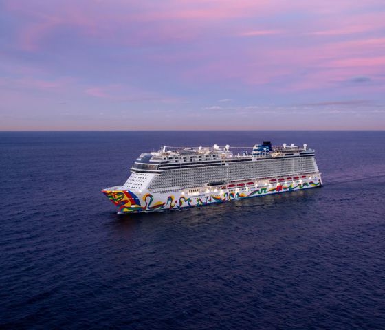 Norwegian Encore at sea - Aerial