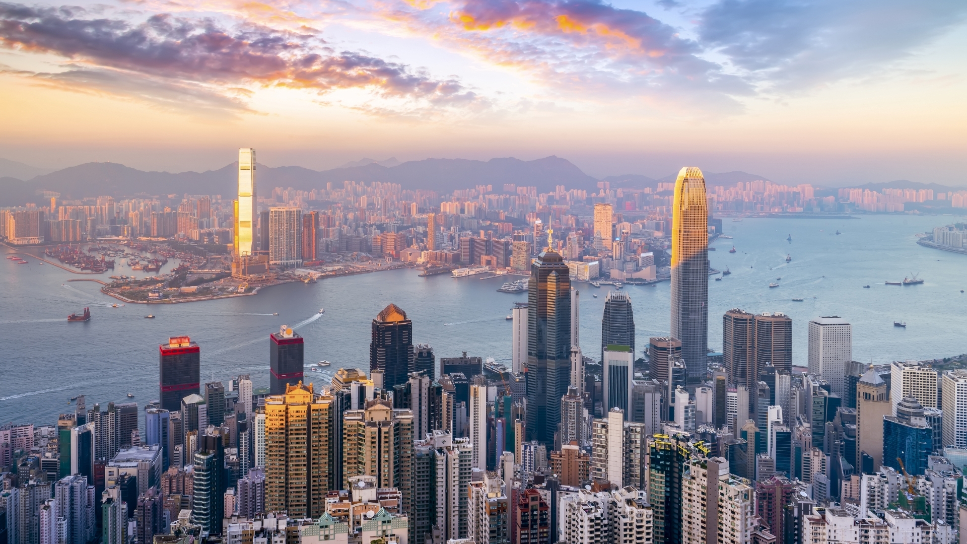 The Hong Kong city skyline