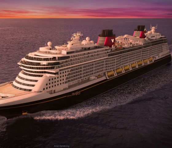 Disney Destiny at Sea - aerial shot