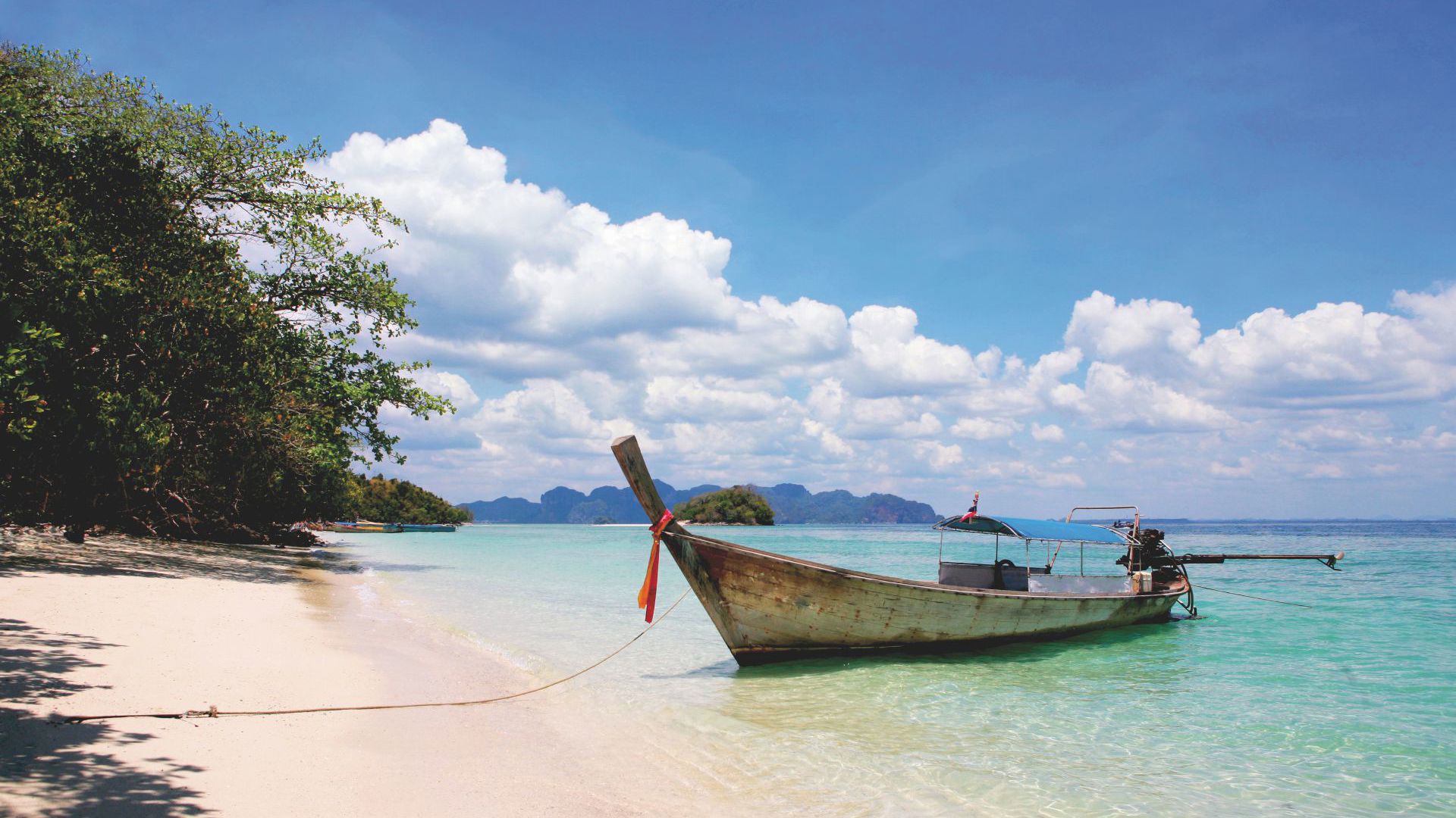 Phi Phi Island - Longtail Boat on Beach