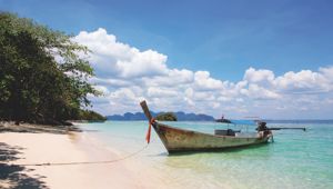 Phi Phi Island - Longtail Boat on Beach