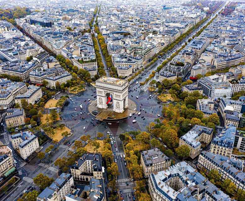 Aerial View Arc De Triomphe Paris 