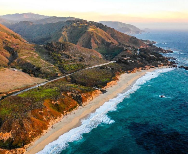 Ariel view of the drive from San Francisco to Big Sur