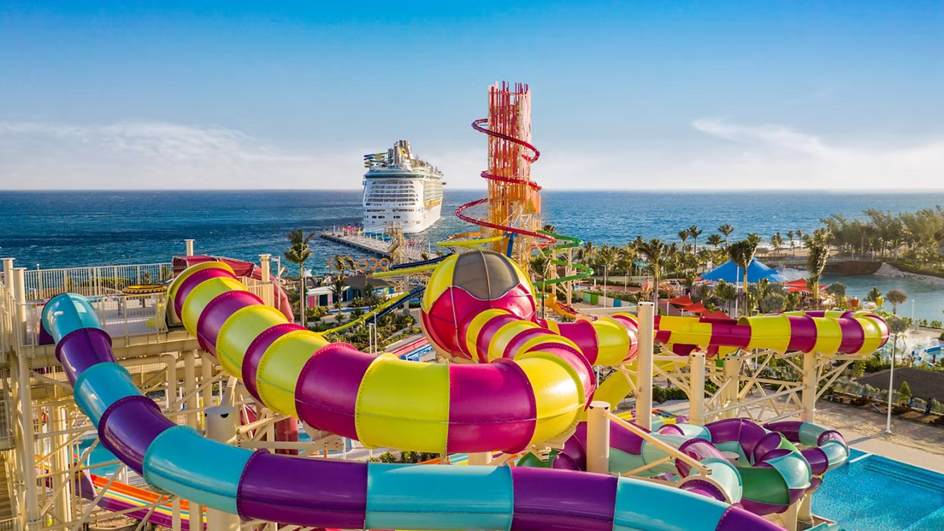 Perfect Day Coco Cay Slide Aerial
