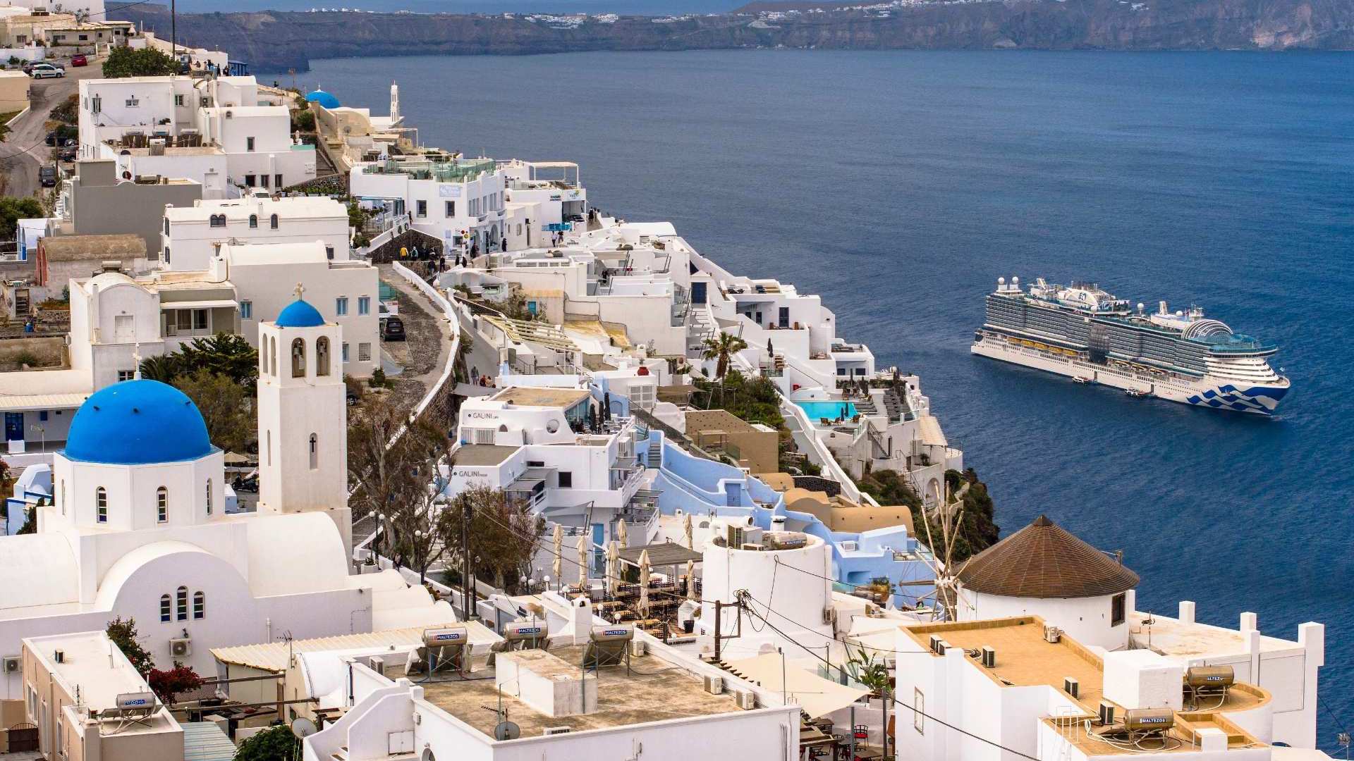 Sun Princess in Santorini Greece
