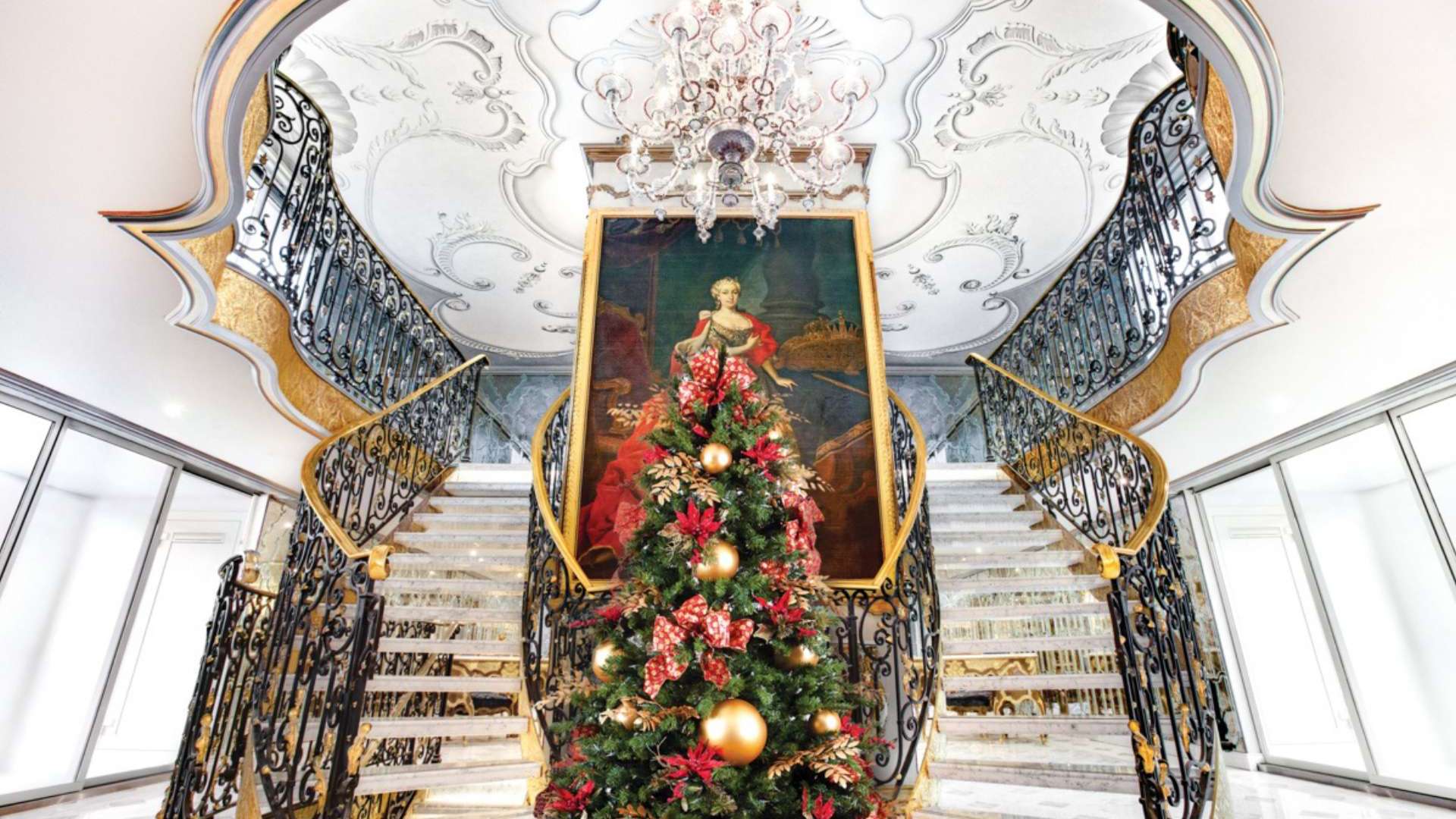 Uniworld Lobby at Christmas