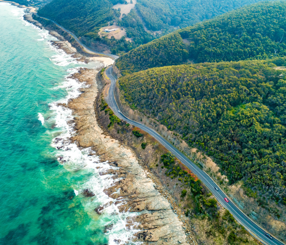 Road along the coast.