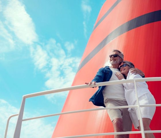 Couple onboard Queen Anne