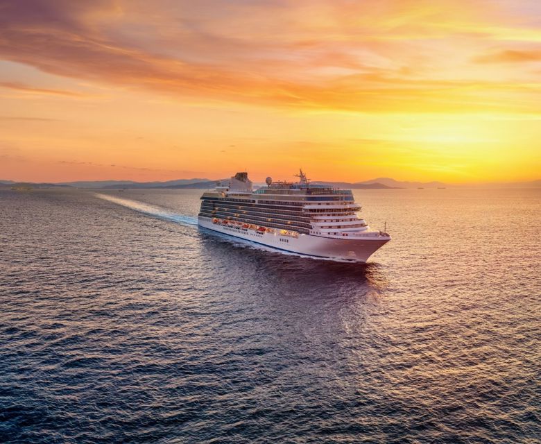 Cruise Ship At Sunset