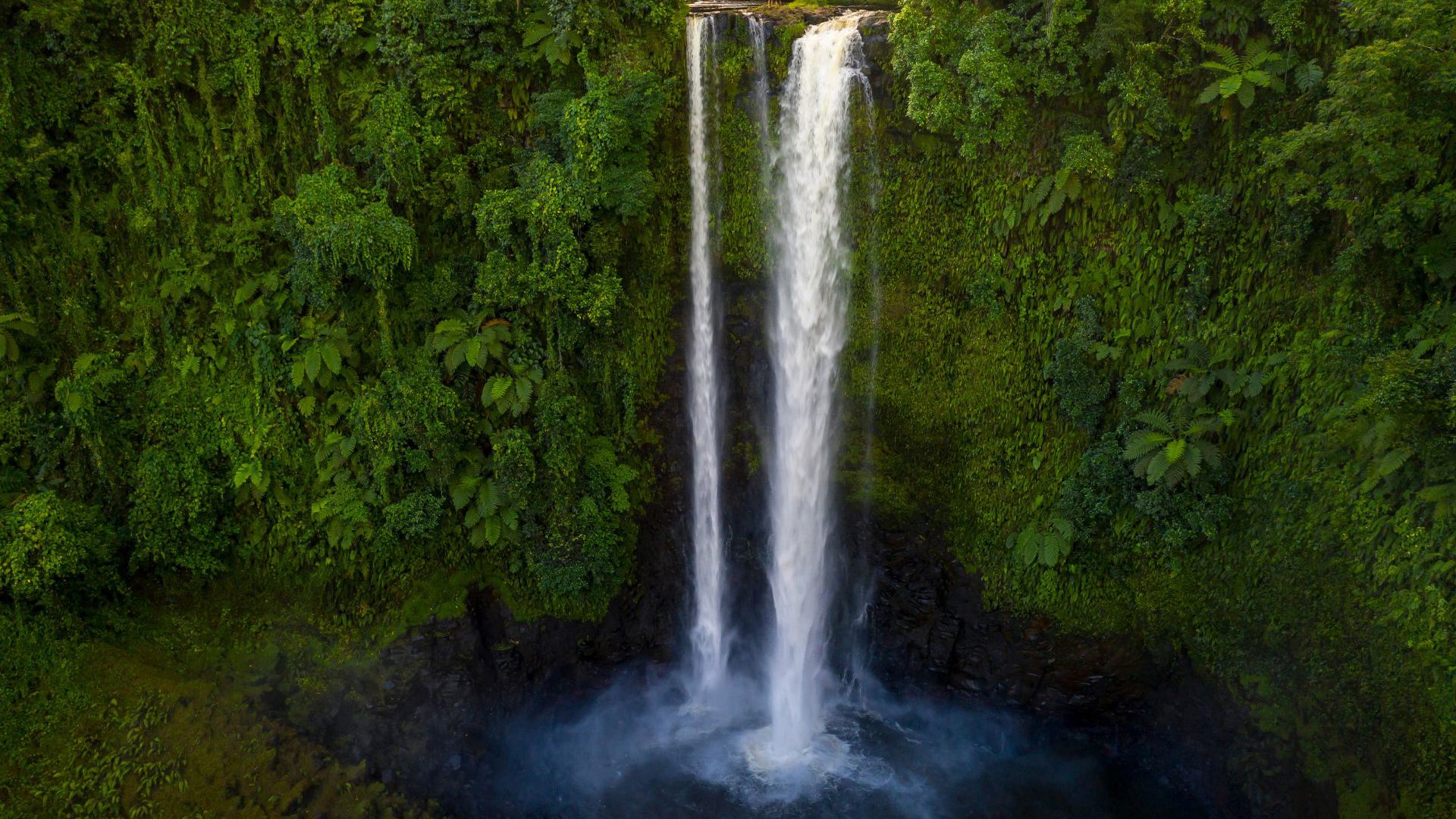 Aerial view of Fuipisia Waterfall, east of upolu - Image credit Samoa Tourism
