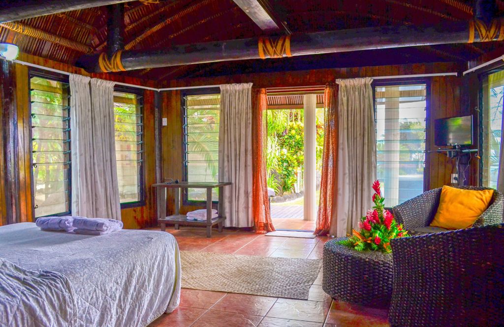 Inside a bungalow at Le Lagoto Resort 