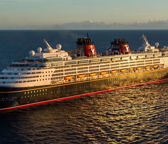 Disney Magic at sea - aerial shot