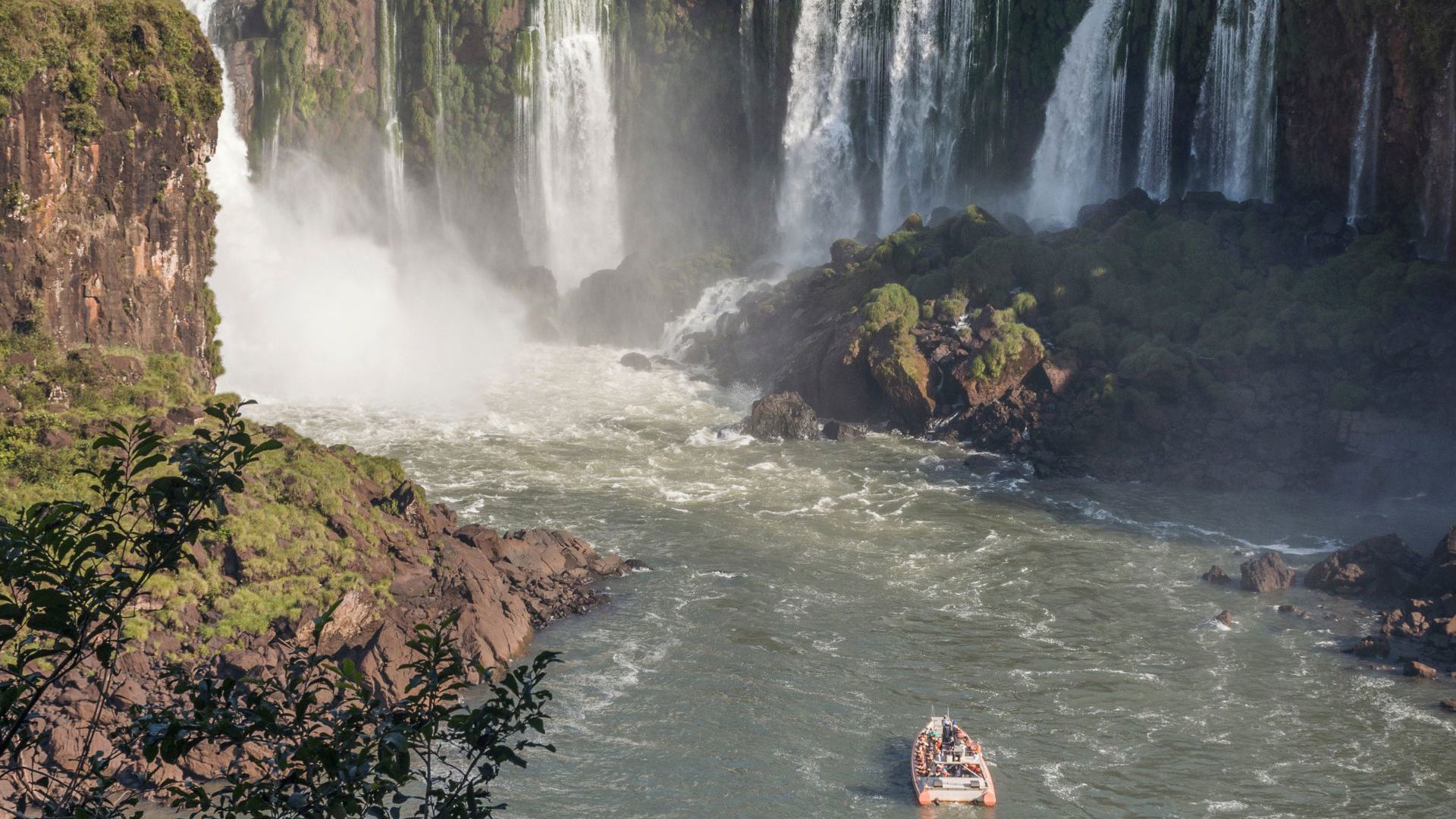 Boat in front of Iguazu Falls, Parana,¬ÝBrazil - ad world