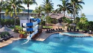 Outrigger Fiji Water Slide and pool area