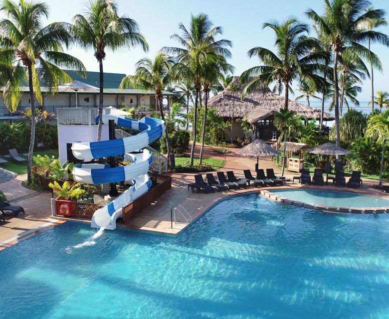 Outrigger Fiji Water Slide and pool area