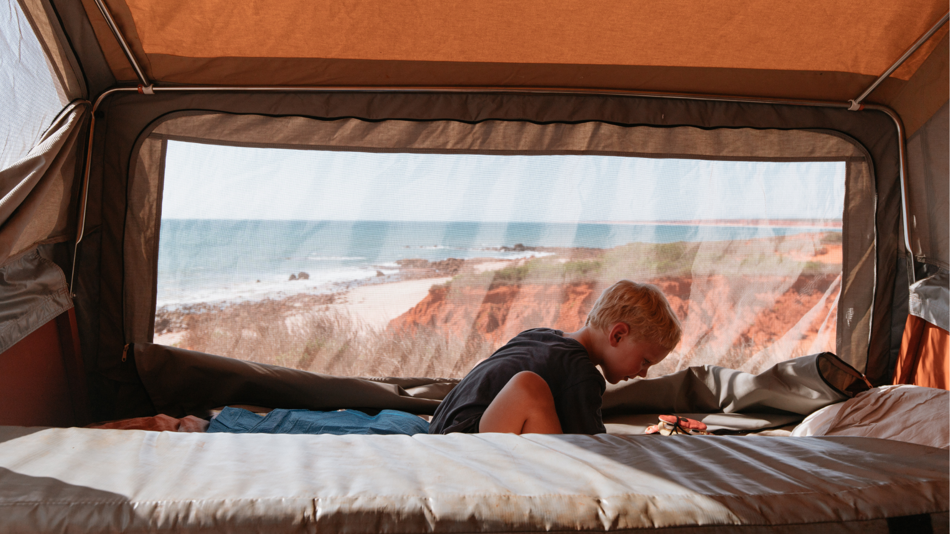 Interior Bedding Safari Camper CR Crikey Camper