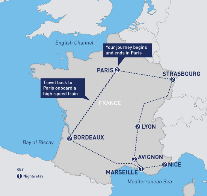 Grand Tour Of France map