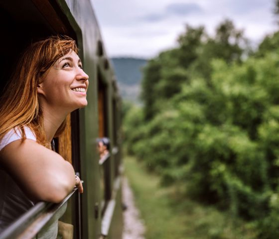 Girl on train