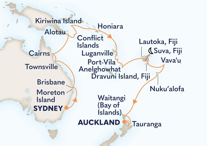 Holland American Line Fiji Tile Map