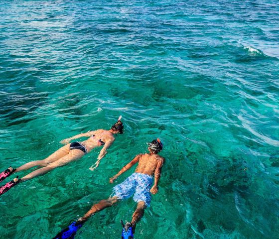 Couple snorkelling