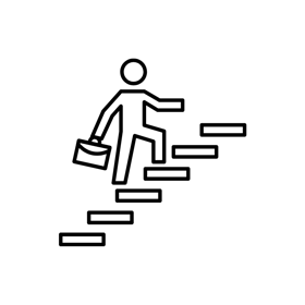 Business Person Walking Up Stairs Icon